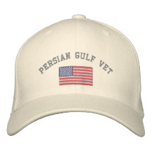 Persian Gulf Vet with American Flag Embroidered Baseball Cap