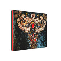 PERSIAN JEWELED EMBROIDERED PILLOW DESIGN GALLERY WRAP CANVAS