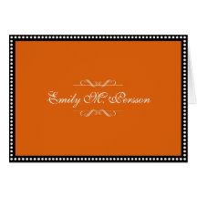 Persimmon orange custom name personal blank cards