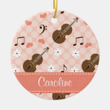 Persoanlized Pink Cello Ornament