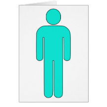 Person Man Sign Universal Silhouette Classic Comic Greeting Cards