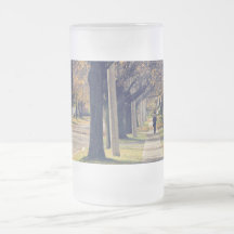 Person Walking Down Residential Street Mugs