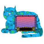 personal cat pic frame blue