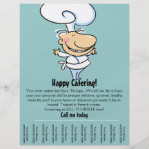 Personal chef/catering promotional flyer