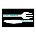 Personal chef minimalist business card black white business cards