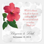 Personal Message Hibiscus Favour Labels Stickers