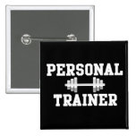 Personal Trainer Black and White Dumbell Training Pin