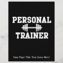 Personal Trainer Black and White Dumbell Training Personalized Flyer