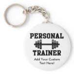 Personal Trainer Black and White Dumbell Training keychains
