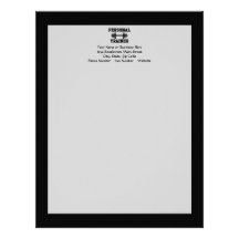 Personal Trainer Black and White Dumbell Training Letterhead