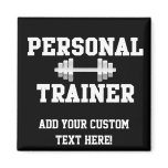 Personal Trainer Black and White Dumbell Training magnets