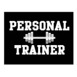 Personal Trainer Black and White Dumbell Training Post Cards