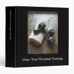 Personal Trainer or Fitness Dumbells Towel & Water 3 Ring Binder