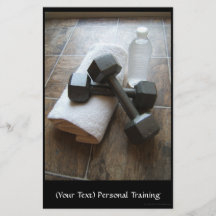 Personal Trainer or Fitness Dumbells Towel & Water Full Color Flyer
