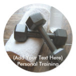 Personal Trainer or Fitness Dumbells Towel & Water stickers