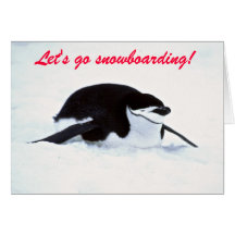Personalise your Snow Penguin Greetings Card