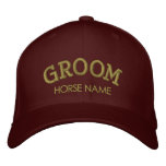 Personalised Horse Name Groom Hat Embroidered Baseball Cap