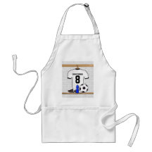 Personalised white and black football soccer Jerse Aprons
