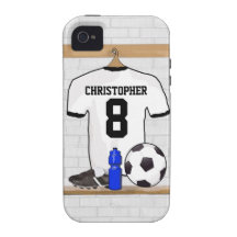Personalised white and black football soccer Jerse iPhone 4/4S Case