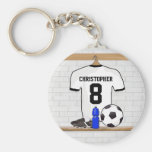 Personalised white and black football soccer Jerse Keychains