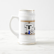 Personalised white and black football soccer Jerse Mugs