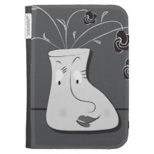 personality vase/girl with flower Kindle case