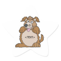 Personalize a Puppy Dog, <TEXT> Star Sticker
