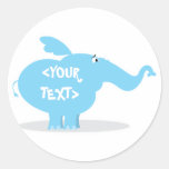 Personalize an Elephant, <YOUR TEXT> Round Sticker