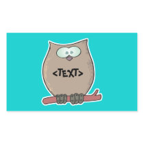 Personalize an Owl, <TEXT> Rectangle Stickers