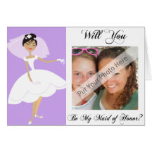Personalize Be My Maid of Honour Photo Invitation Greeting Card
