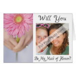 Personalize Be My Maid of Honour Photo Invitation Card