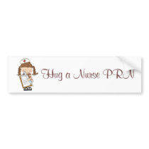 Personalize Brunette Nurse Gifts! Bumper Stickers