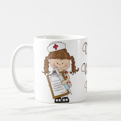 Personalize Brunette Nurse Gifts! Coffee Mugs