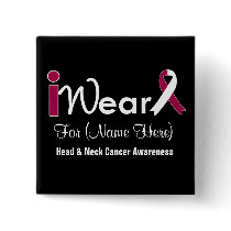 Personalize Burgundy & White Head Neck Cancer