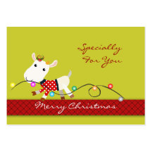 Personalize Christmas Holiday Gift Tag (Goat Kid) Business Cards