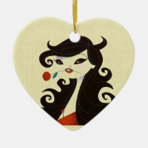 Personalize Cute Diva Christmas Tree Ornament