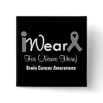 Personalize Grey Ribbon Brain Cancer