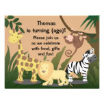 Personalize Happy Jungle Birthday Party Invitation
