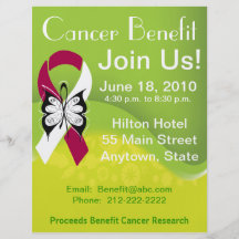 Personalize Head Neck Cancer Fundraising Benefit Flyer Design