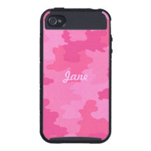 Personalize Hot Pink Camouflage iPhone 4 Case
