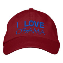 Personalize I LOVE Obama Commemorative Embroidered Hat
