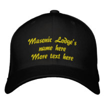 Personalize Initials Masonic Lodge embroidered hats