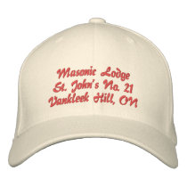 Personalize Initials Masonic Lodge Hat embroidered hats