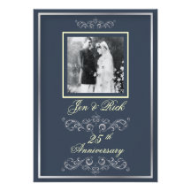 Personalize it! Photo 25th Anniversary/DIY colour! Personalized Invites