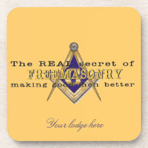 Personalize Masonic Emblem cork coasters