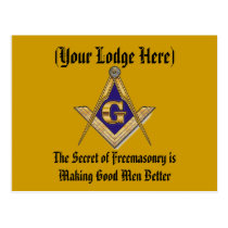 Personalize Masonic Lodge postcards