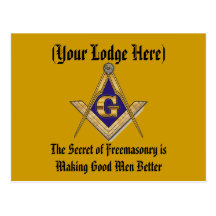 Personalize Masonic Lodge Postcards