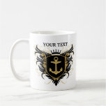 Personalize Navy Crest Coffee Mugs