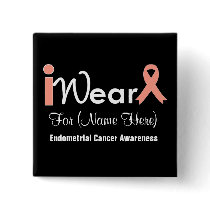 Personalize Peach Ribbon Endometrial Cancer