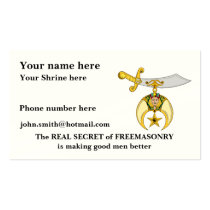 Personalize Shriners Business Card business cards